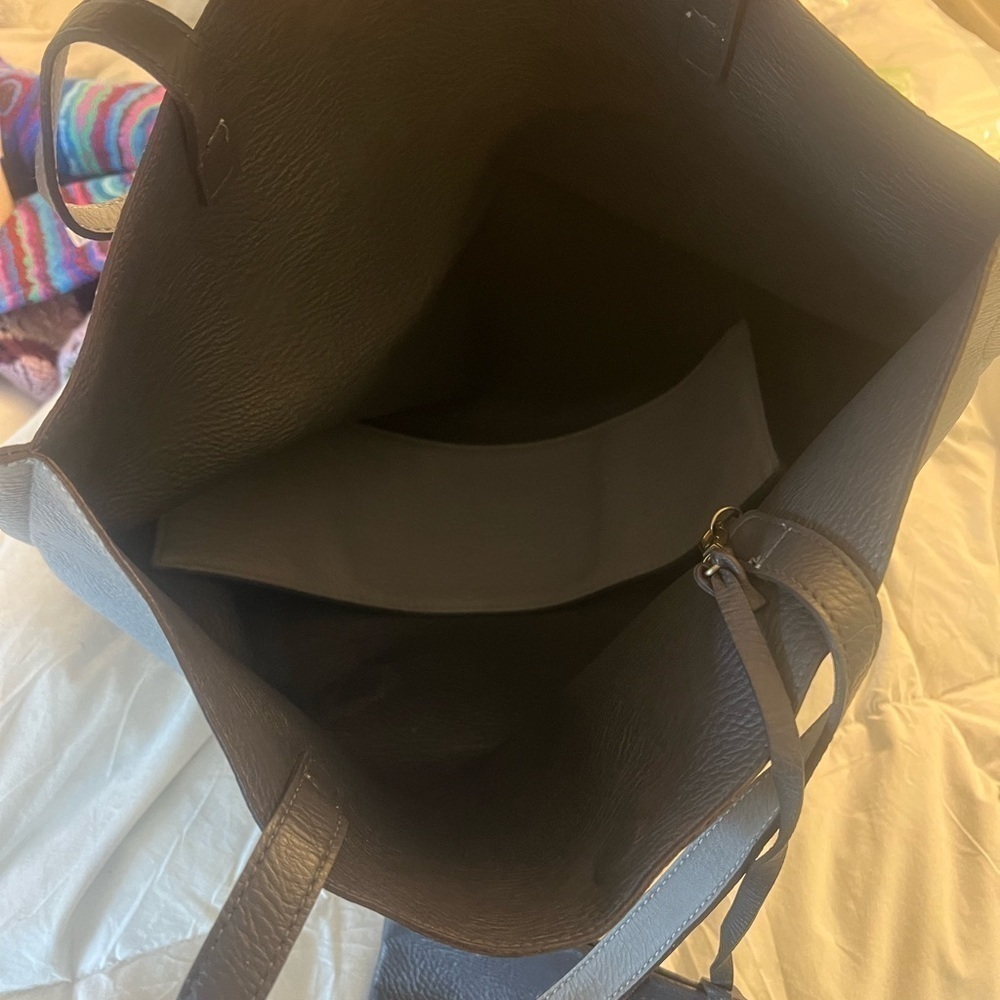 Nordstrom Faux Leather Grey Tote - Picture 3 of 6